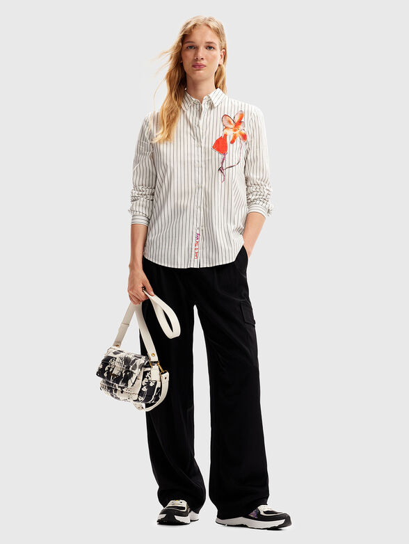 FLORENCA striped shirt with contrast elements - 2