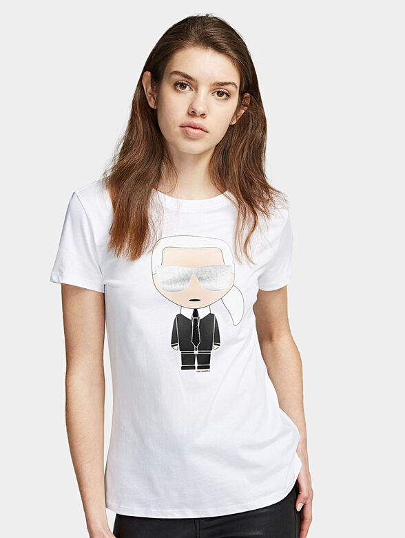 IKONIK Black T-shirt with maxi logo print - 1