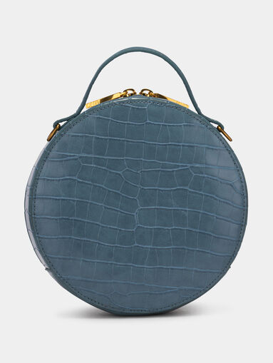 Round crossbody bag with crocodile texture - 3