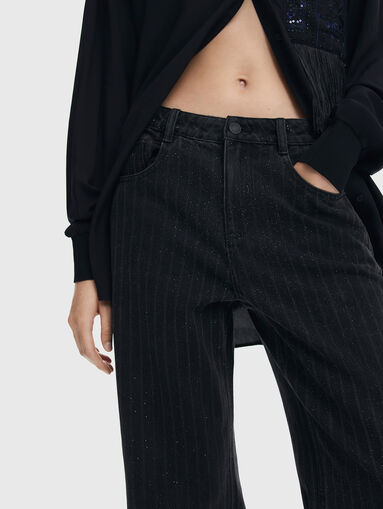 Jeans with stripes and glitter - 4