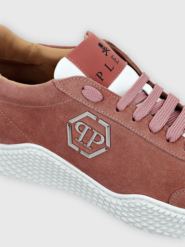 Suede sports shoes with logo - 3