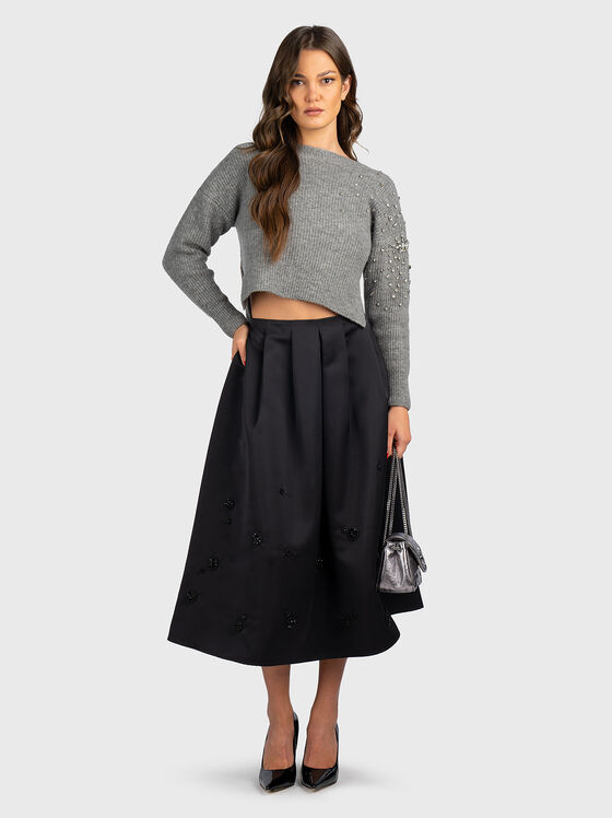 Wool blend sweater with rhinestones - 2