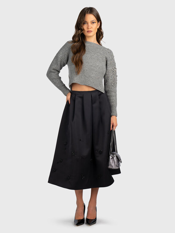 Wool blend sweater with rhinestones - 2