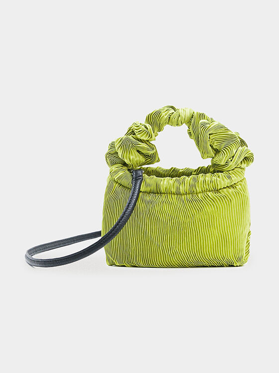 Плисирана чанта в зелен цвят - 1