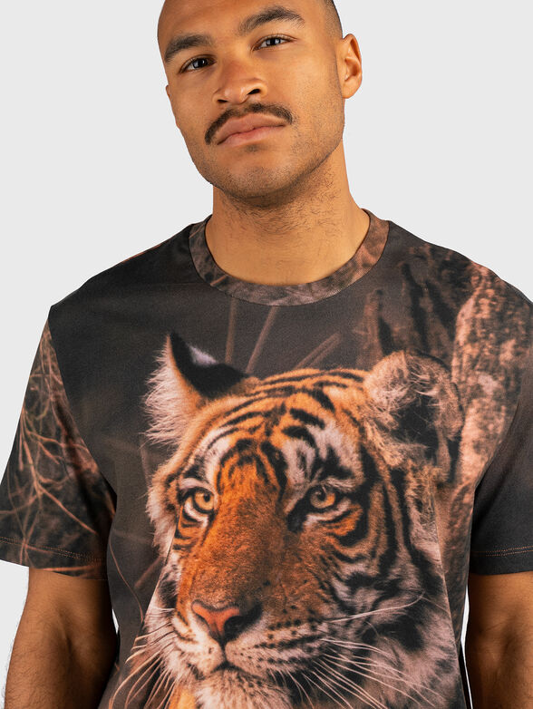 Cotton T-shirt with animal print - 4