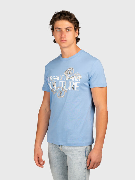 Blue T-shirt with logo print