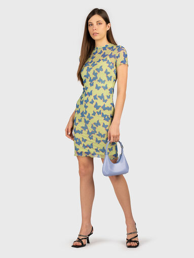Mini dress with short sleeves and print - 5