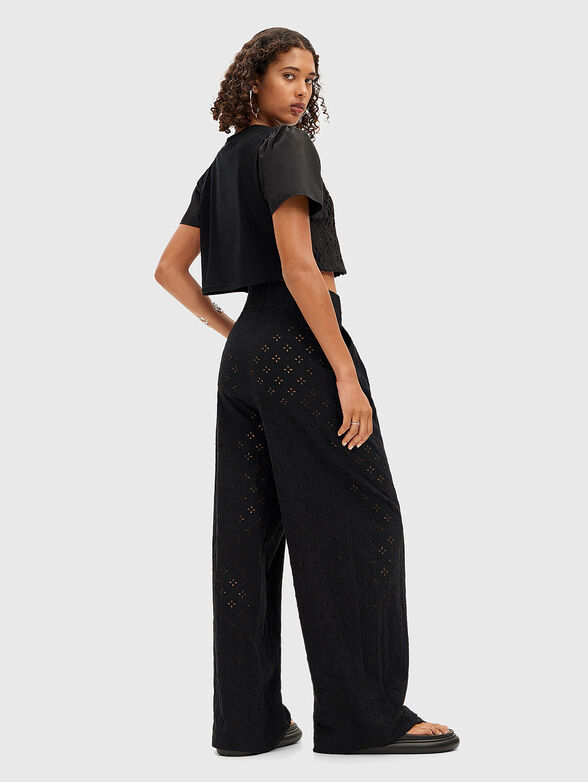 Black pants with English embroidery - 2