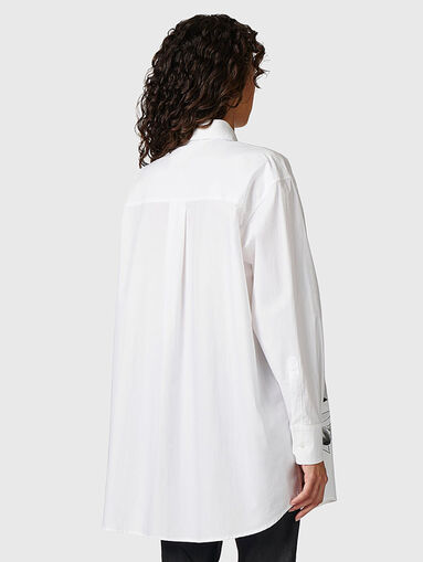 White cotton shirt with print - 3