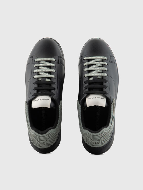Leather sneakers with logo - 6