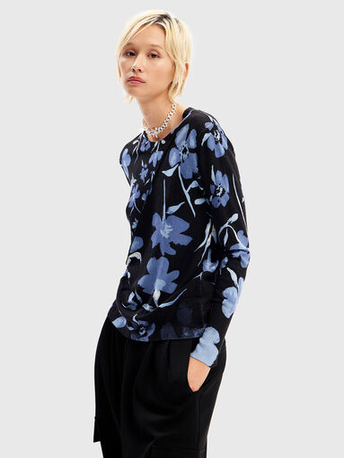 Sweater in viscose blend with floral print - 4