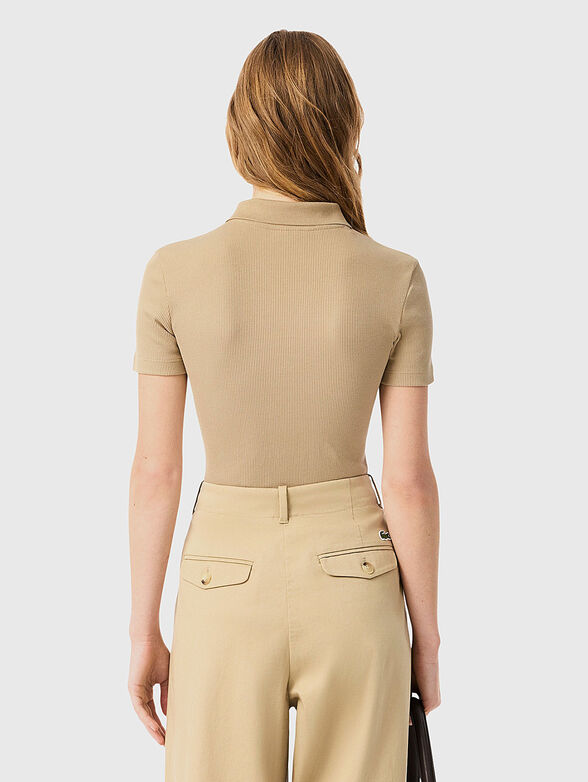 Short sleeve polo shirt in ecru - 3