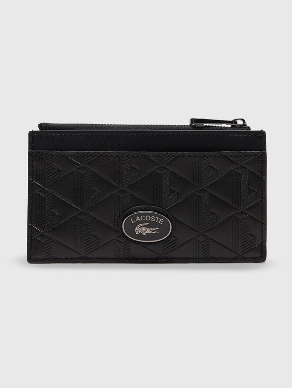 Monogrammed logo card holder with zip - 1