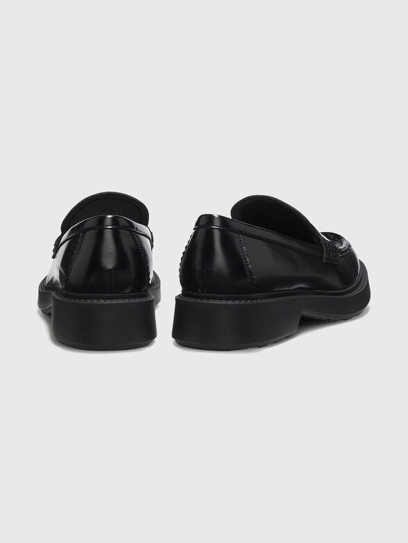 Black eco leather loafers - 4