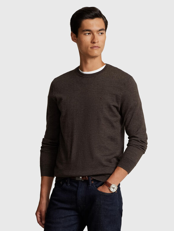 Wool sweater in brown  - 1
