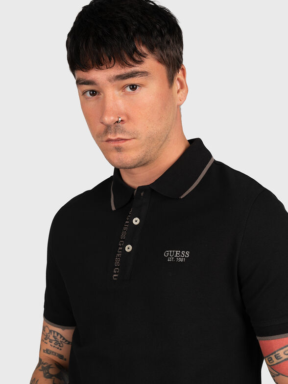 Black polo shirt with logo - 4