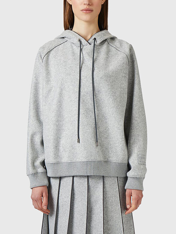  Wool blend hooded sweatshirt - 1