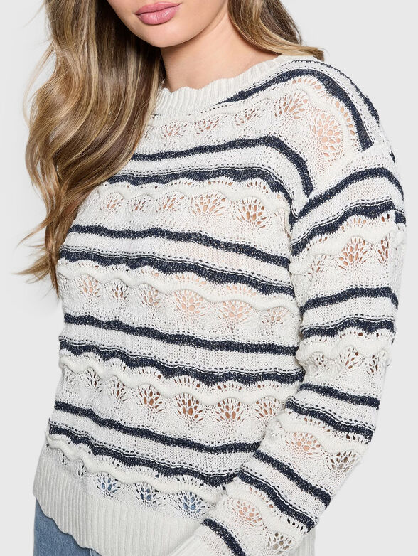 VALERIE striped sweater with openwork motifs - 4
