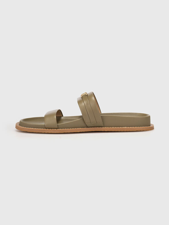 MANDY leather sandals with logo - 4