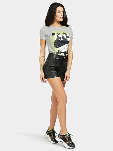 Cotton t-shirt with contrasting print - 2