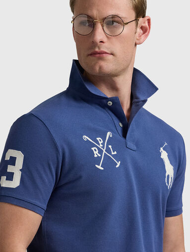Cotton polo shirt with accent embroidery - 4