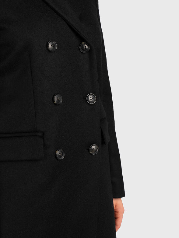 Double-breasted wool coat - 4
