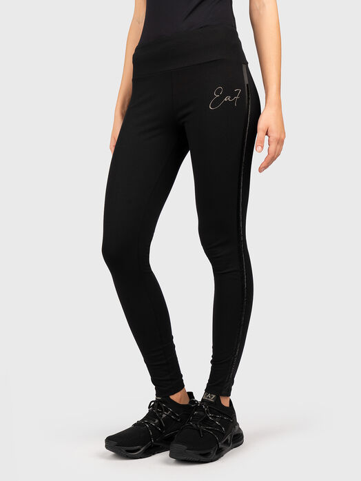 Black leggings with logo accent