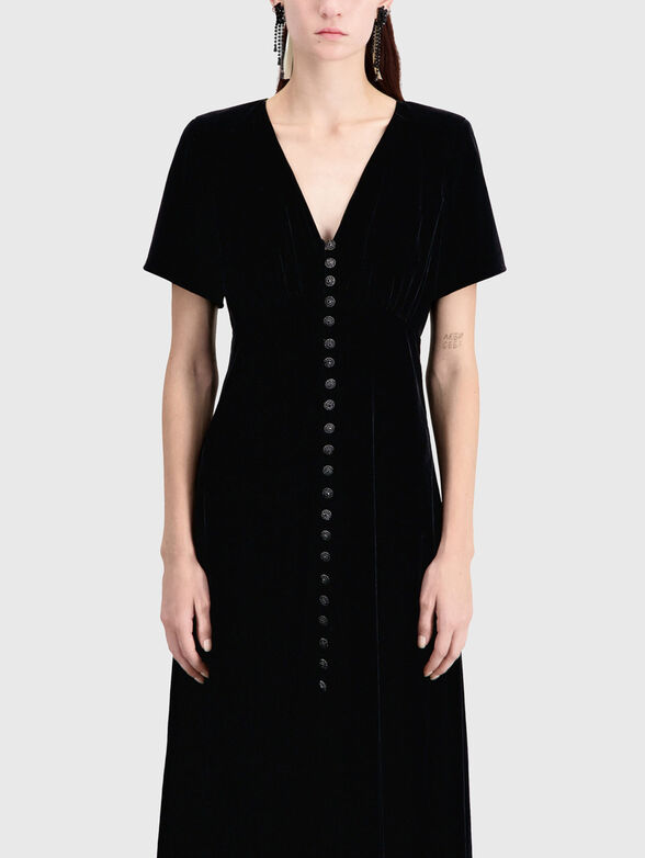 Maxi black velvet dress - 4