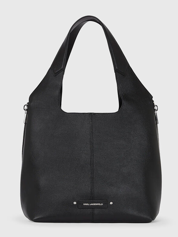 Big leather bag with logo detail - 1