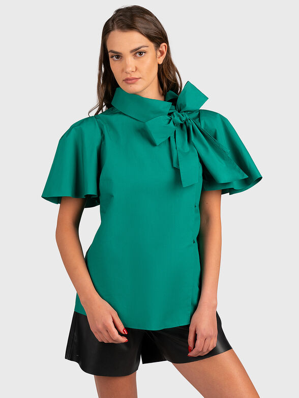 Organic cotton shirt with bow - 1