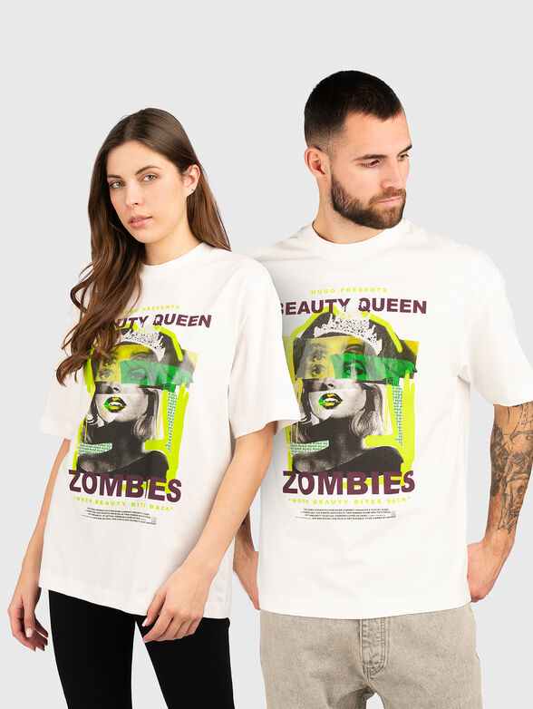 Unisex black printed t-shirt - 1