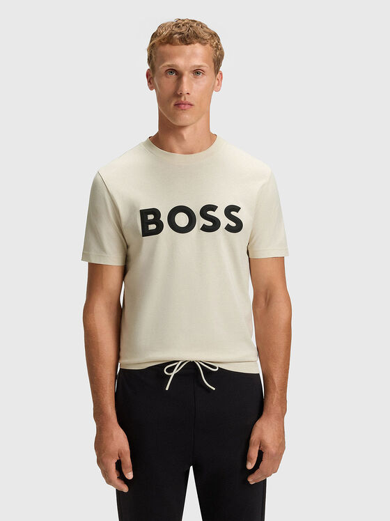 Black T-shirt with oval logo - 1