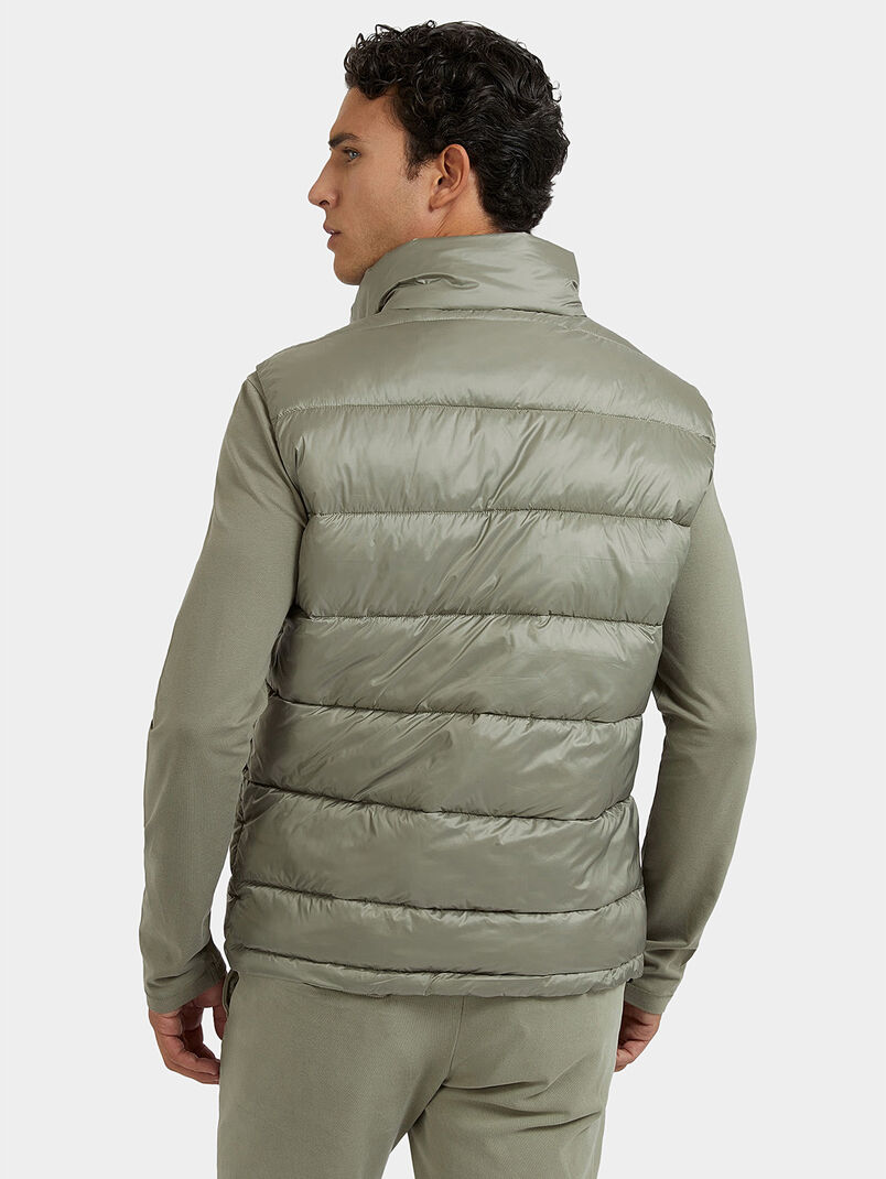 Black padded vest with quilted effect - 3
