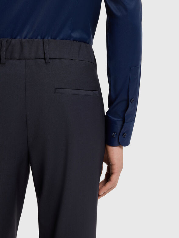 Slim fit wool blend trousers - 3