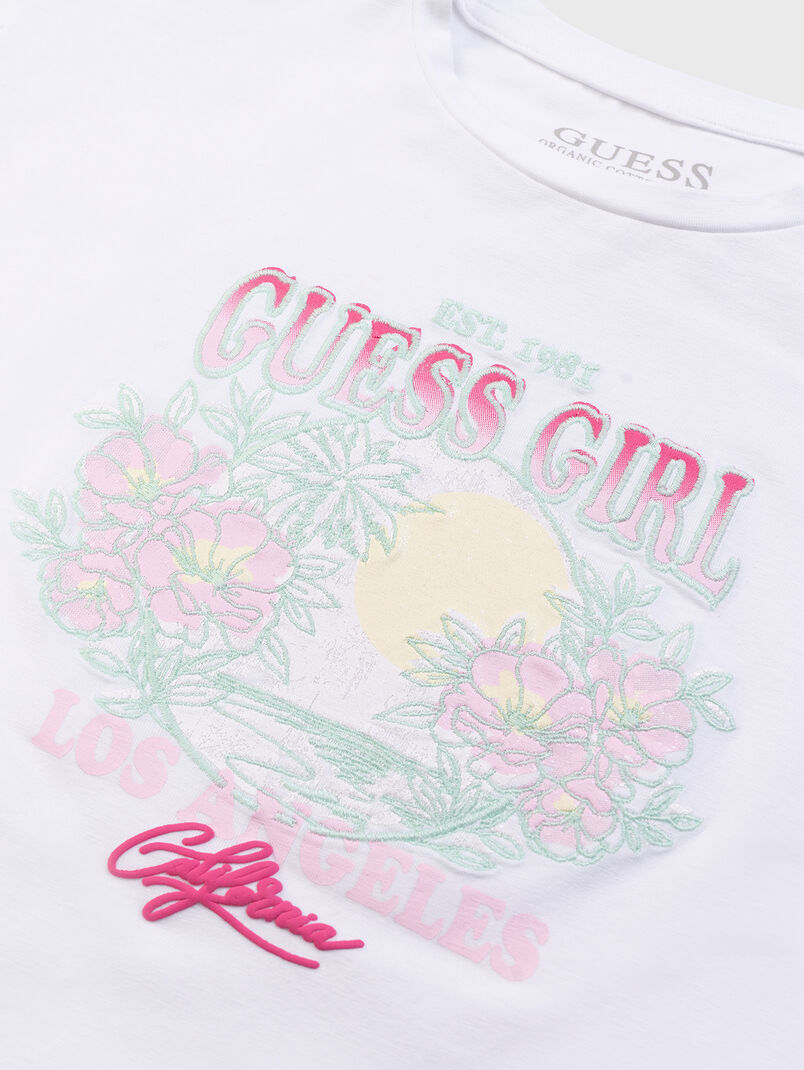 T-shirt with print and embroidery - 3