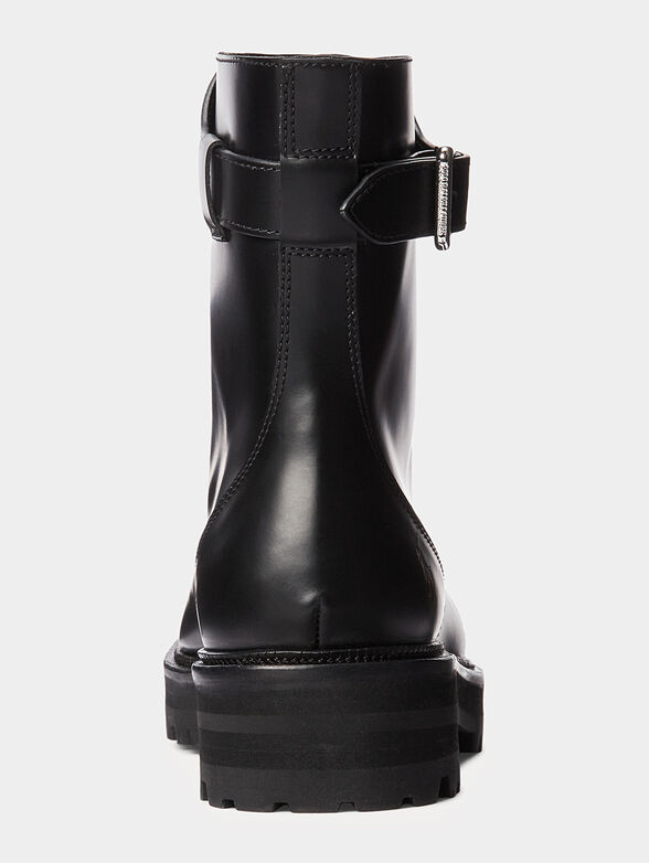 Black leather ankle boots - 3