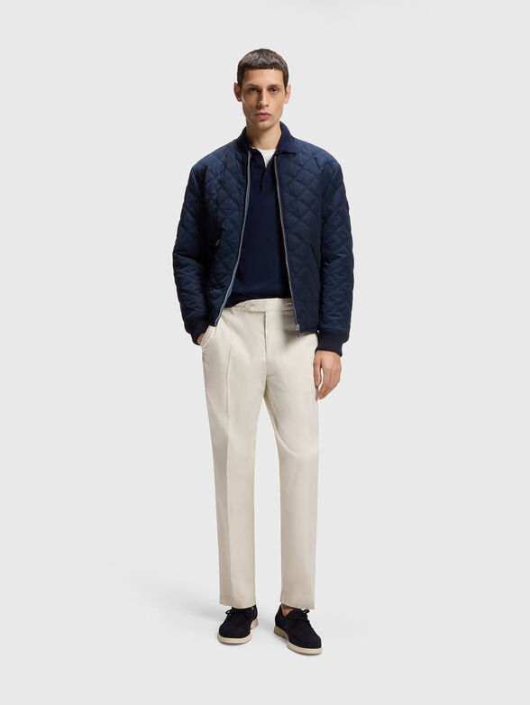 Slim fit cotton blend trousers - 4