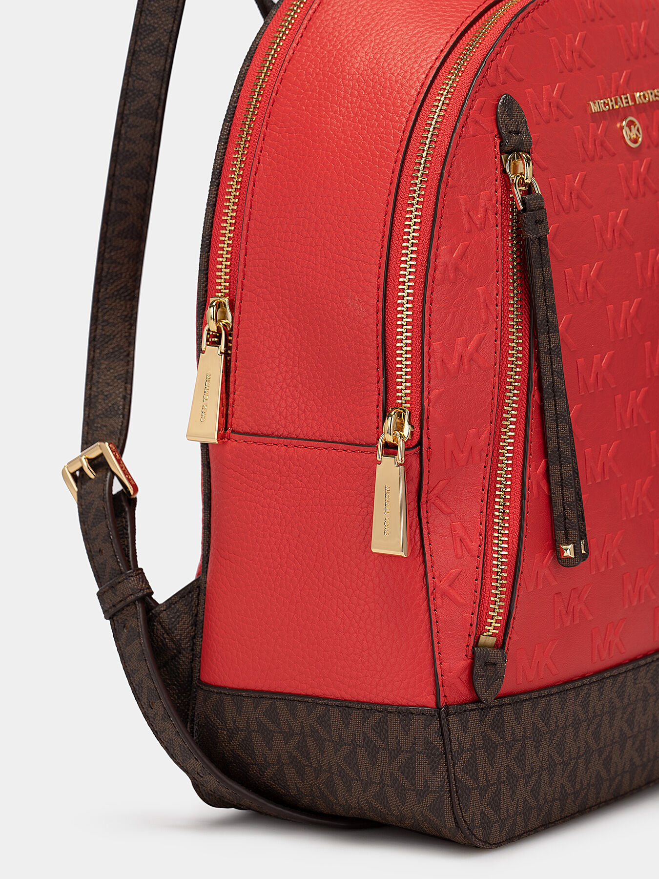 Michael kors red leather backpack best sale