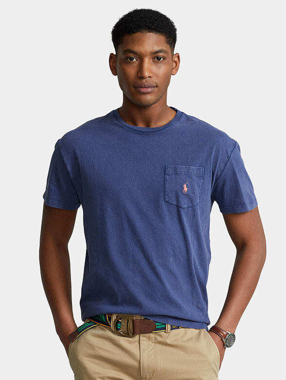 Blue T-shirt with pocket - 1