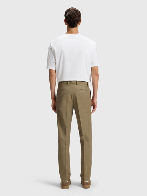 Straight fit cotton blend trousers - 2
