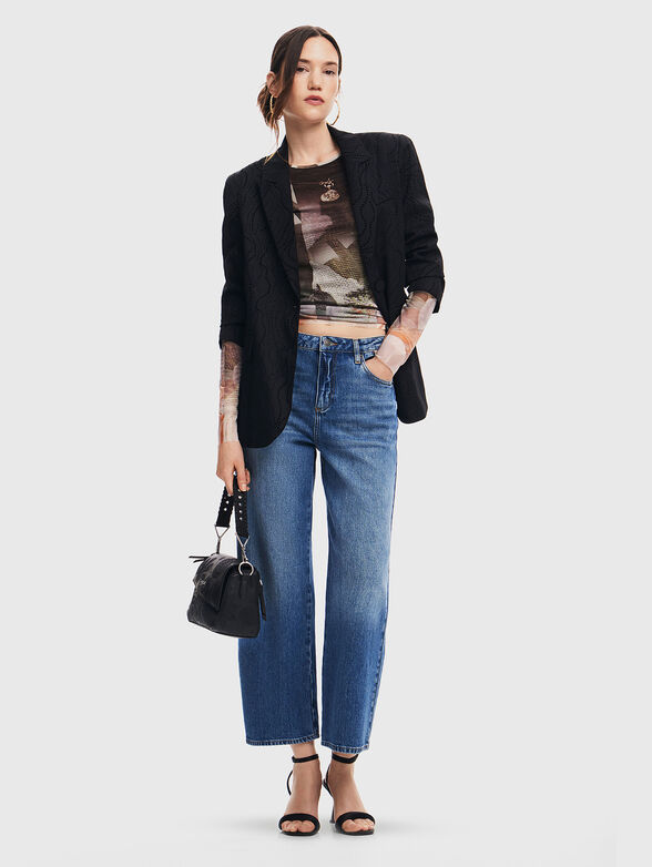 CARSON blouse with contrast print - 2