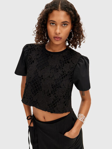 Black cropped top - 5
