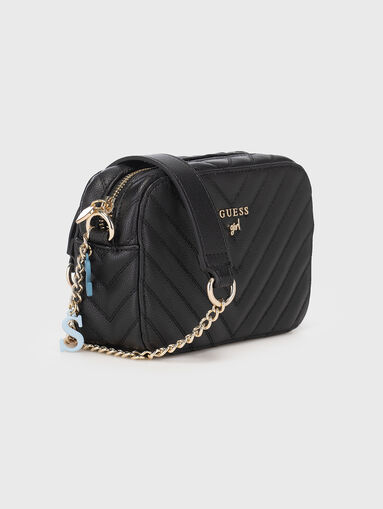 Black crossbody bag with quilted effect - 4