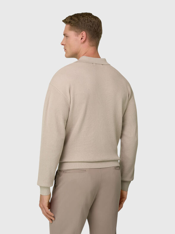 Long-sleeve cotton and silk polo shirt - 3