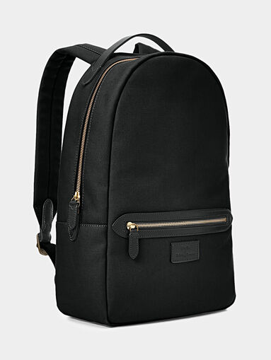 Black backpack with leather elements - 3