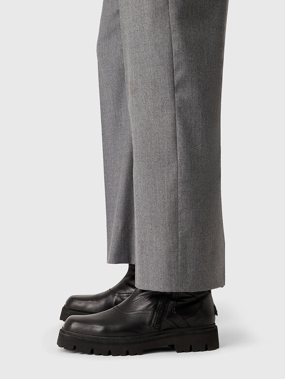 Wool and cashmere straight trousers - 4