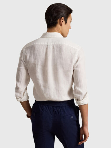 Linen shirt with embroidered logo - 3