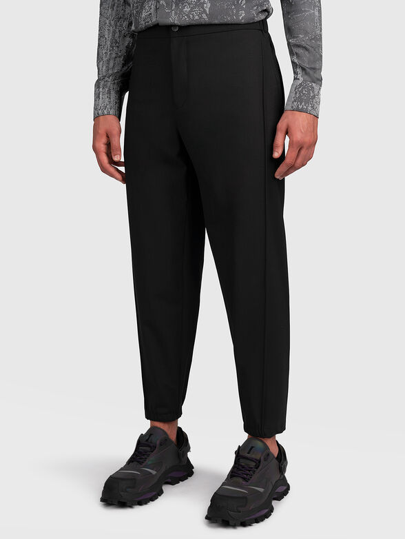 Black trousers with tappered fit - 1