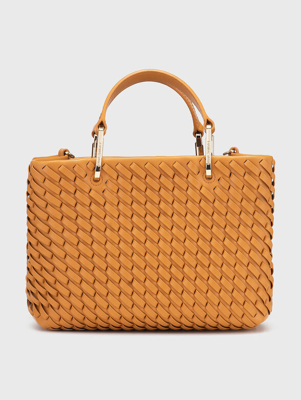 Leather bag with knitted effect and a tote - 3