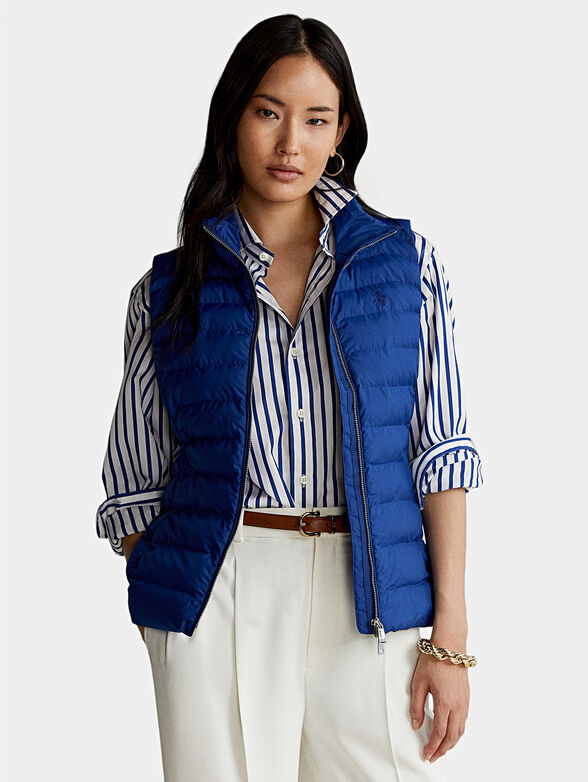 Padded vest with logo embroidery - 1